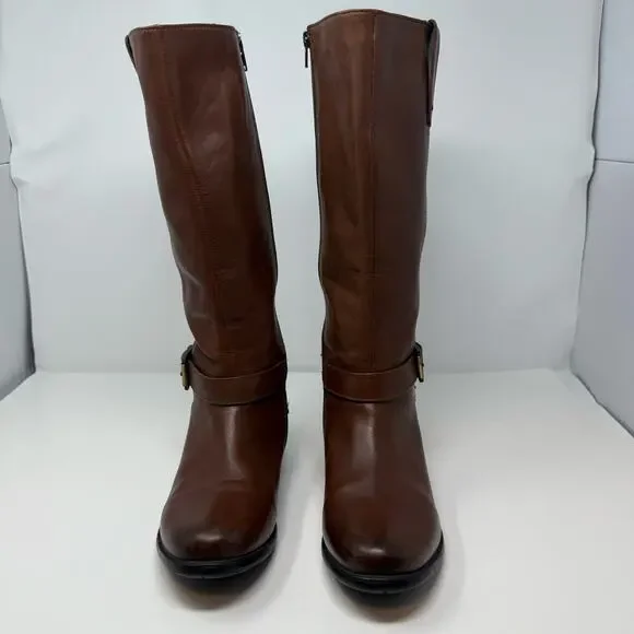 Clarks Collection Boots Women's 10M Brown Plaza Steer Riding Boot Leather - Picture 2 of 16